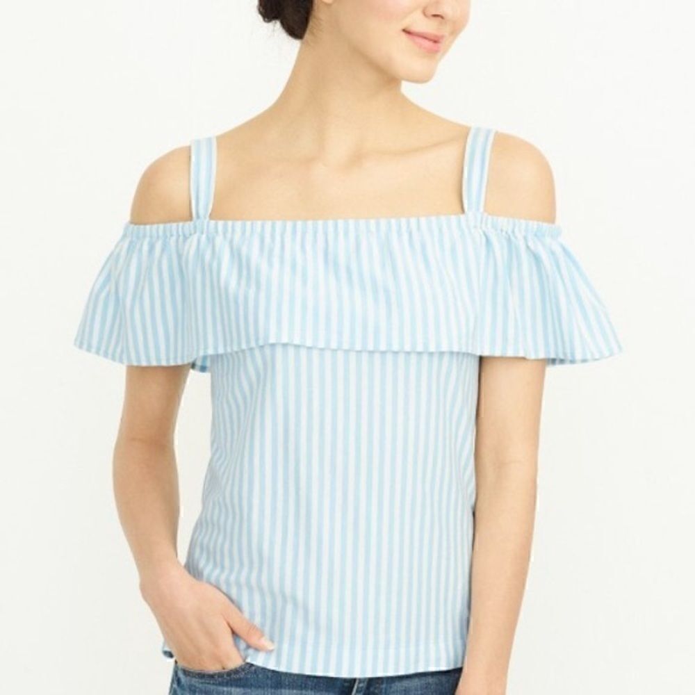 J.crew striped off the shoulder top